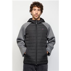 Anorak con capucha Negro y gris