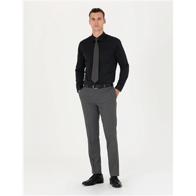 Siyah Regular Fit Uzun Kollu Basic Gömlek