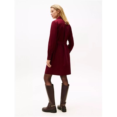 Long-Sleeve Belted Oxford Shirtdress