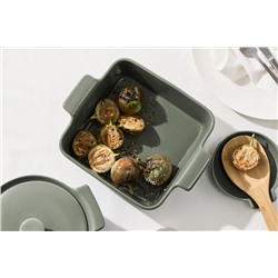 Форма для запекания, 24 см,  фарфор P, квадратная, серо-зеленая, Indulgence, 63145