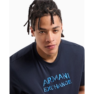 REGULAR FIT T-SHIRT WITH CAMOUFLAGE LOGO IN ASV COTTON