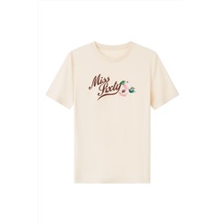 Camiseta Beige y marrón