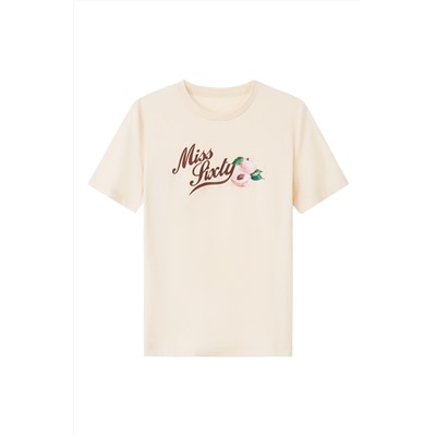 Camiseta Beige y marrón