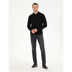 Siyah Slim Fit Basic Sweatshirt