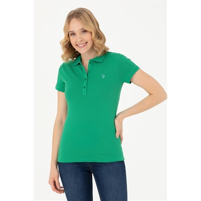 Kadın Yeşil Basic Polo Yaka Tişört