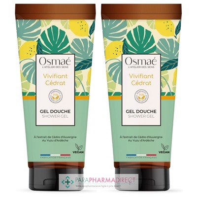 Osmaé Vivifiant Cédrat - Gel Douche - LOT de 2x200mlLot  × 2