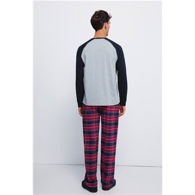 Pijama largo pantalón cuadros