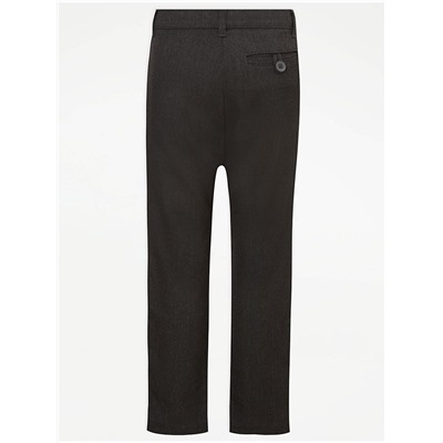 Boys Charcoal Skinny Leg School Trousers 2 Pack