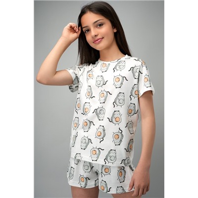 Хлопковая пижама для девочки с шортами Happyfox