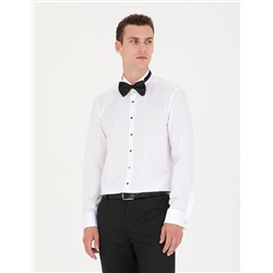 Beyaz Slim Fit Smokin Gömlek