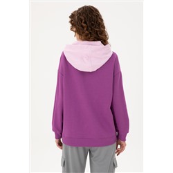 Kadın Menekşe Kapüşonlu Sweatshirt