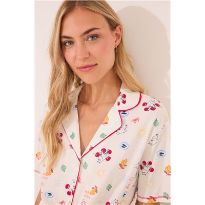 Pijama camisero corto 100% algodón Moomin