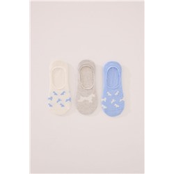 Pack 3 calcetines invisibles algodón print perritos