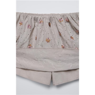 BEADED BERMUDA SKORT