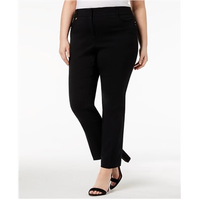 JM Collection Plus & Petite Plus Size Tummy Control Curvy-Fit Pants, Created for Macy's