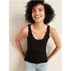 First-Layer Slim-Fit Rib-Knit Tank Top for Women