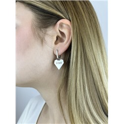 Серьги из серебра родированные - Сердца, I can/may 925 пробы 420-10-024р