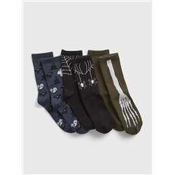 Kids Halloween Crew Socks (3-Pack)