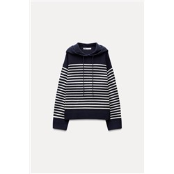 STRIPED KNIT HOODIE