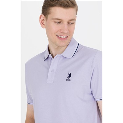 Erkek Lila Basic Polo Yaka Tişört