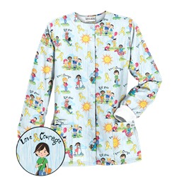UA Golden Children White Print Scrub Jacket