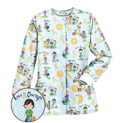 UA Golden Children White Print Scrub Jacket