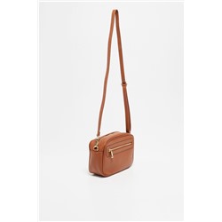 Bandolera de piel Gaby Camel
