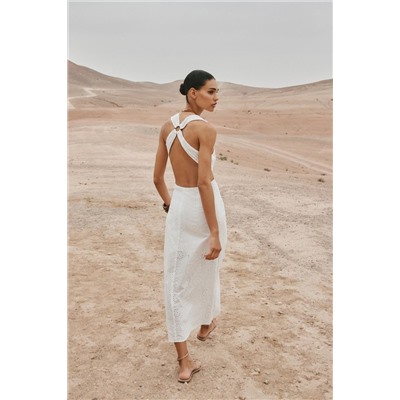 EMBROIDERED MIDI DRESS