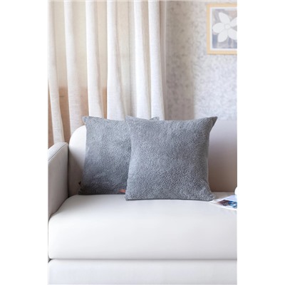 HAMUR İskandinav Bohem 2 li Teddy Puffy Kırlent Kılıfı Gri E130EY170HM