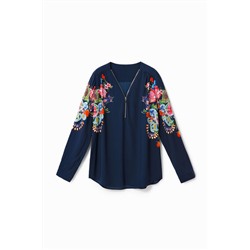 Blusa cremallera floral