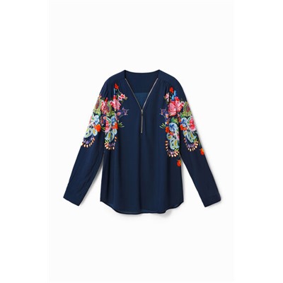 Blusa cremallera floral