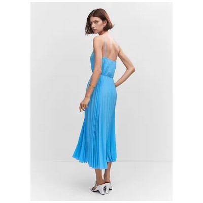 Vestido plisado cordón