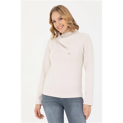 Kadın Taş Dik Yaka Sweatshirt