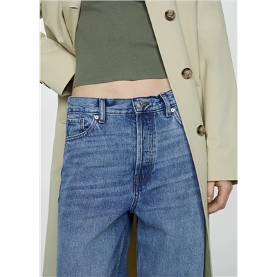 Jeans wideleg loose tiro medio