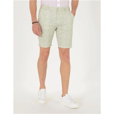Haki Slim Fit Bermuda Şort