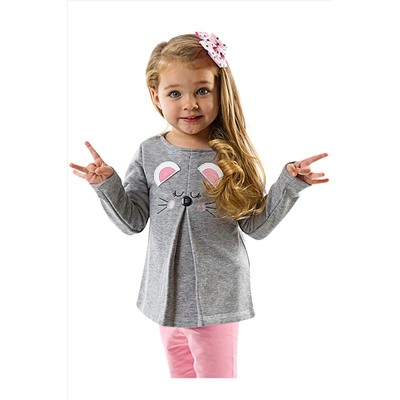 Denokids Uykucu Fare Kız Çocuk Tunik CFF-18S1-179-U