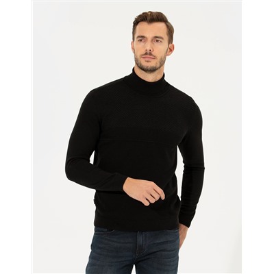 Siyah Slim Fit Kazak
