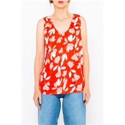 Camiseta de tirantes de lino Rojo