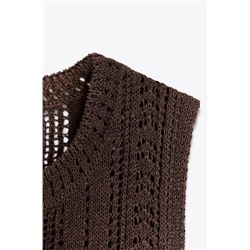 CROCHET KNIT MINI DRESS