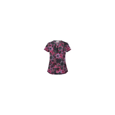 UA Peace And Prosperity Fuchsia Print Scrub Top