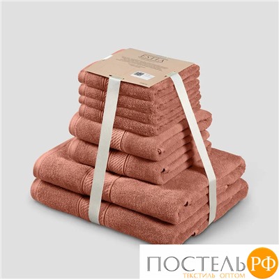 ESTIA МАРТОС коралл К-т полотенец 30х50-4/50х80-2/70х130-2, 100% хлопок, 500 г/м2