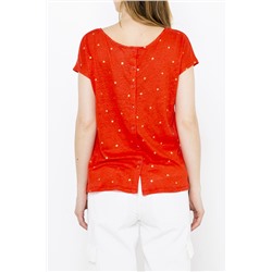 Camiseta de lino Rojo