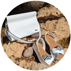 AB. ZAPATOS CRUZ/YUTE · blanco zebra+Ab.Zapatos PELLE Milan (930) blanco