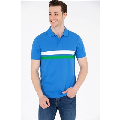 Erkek Saks Polo Yaka Tişört