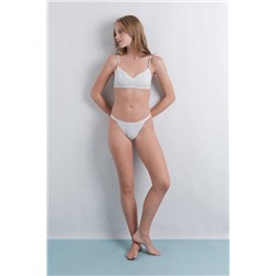 Tanga seamless pointelle gris