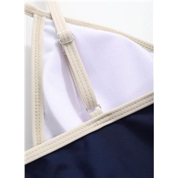 DAZY Women's Spaghetti Strap Backless Casual One-Piece Swimsuit, Suitable For Beach Holiday Summer