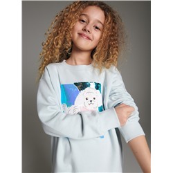 Sweatshirt with sequin appliqué