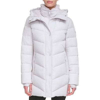 CALVIN KLEIN Faux Fur Trim Puffer Jacket