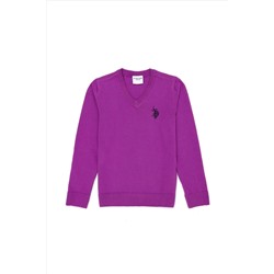 Kız Çocuk Violet Basic V - Yaka Kazak