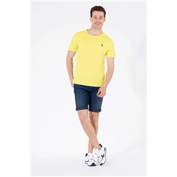 Erkek Neon Sarı Basic Tişört